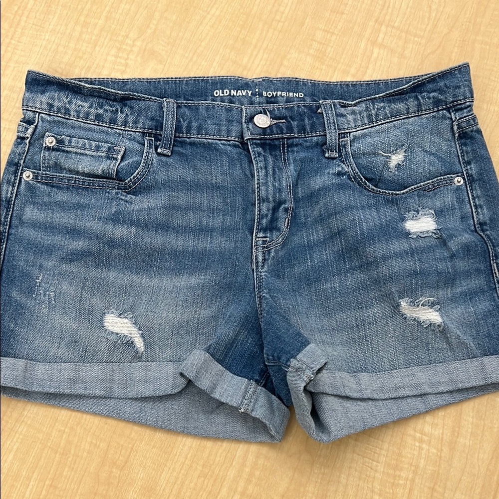Old Navy Blue Jean Shorts with Distressed Details